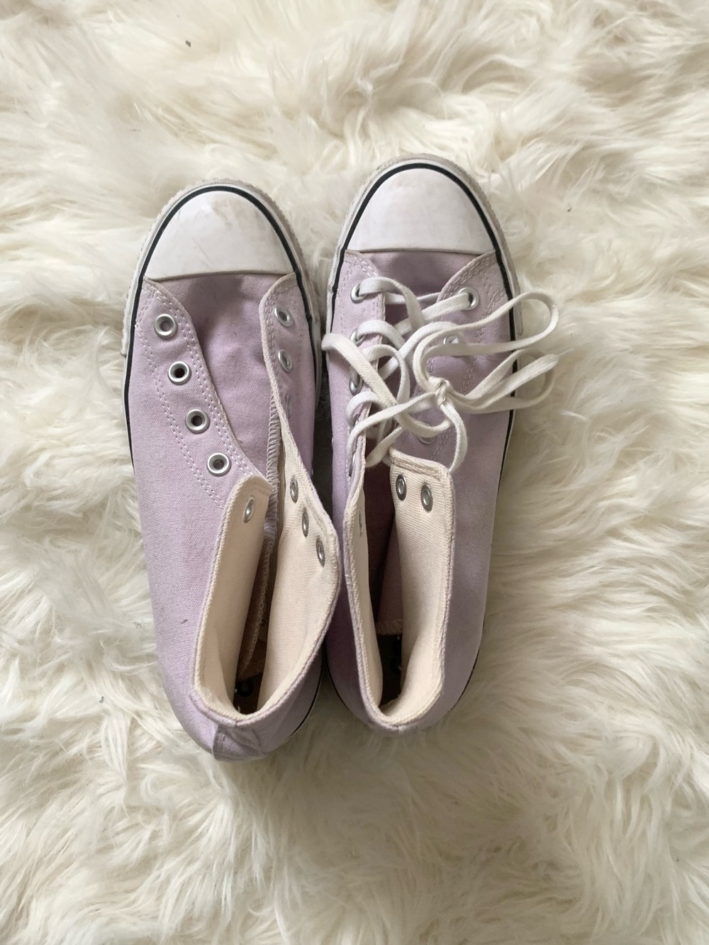 Converse All-Star Lavender Purple Hi-Top Shoes Size 9 - Picture 4 of 6